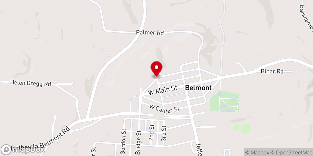 Map showing location of Belmont Church of Christ