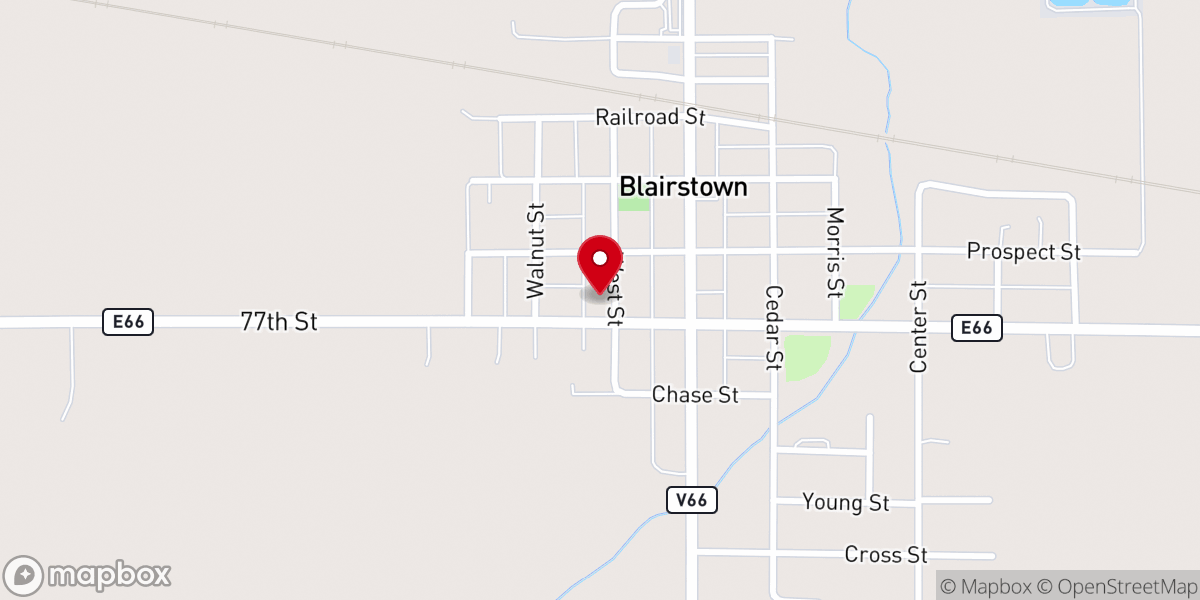 Map showing location of St. John Catholic Church