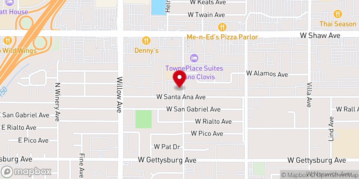 Map showing location of Clovis Seventh-day Adventist Church