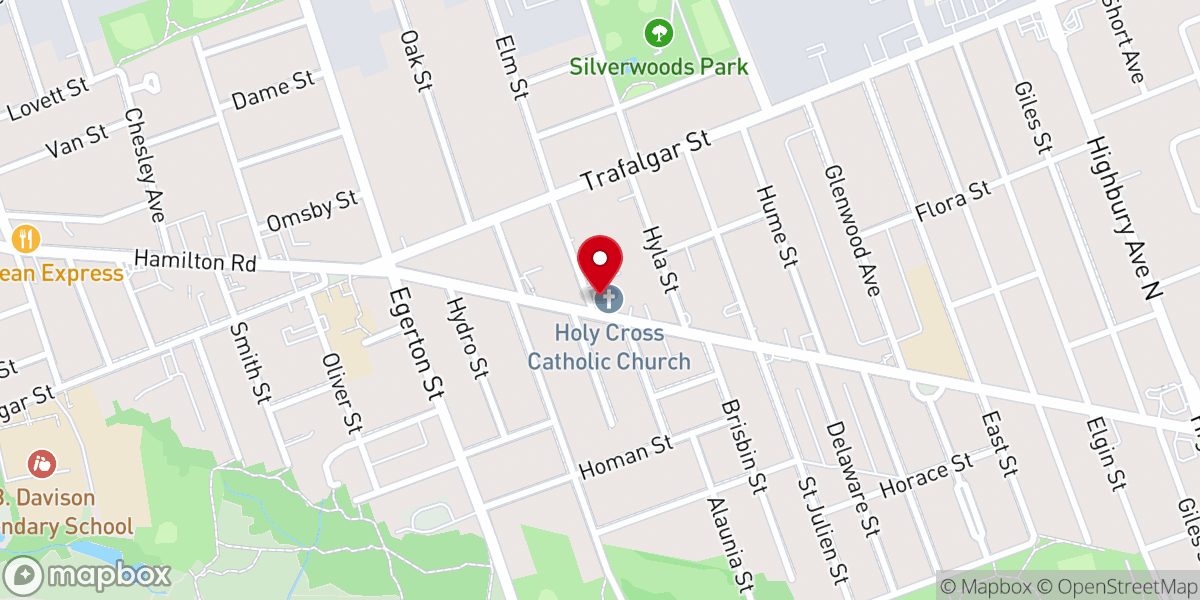 Map showing location of Holy Cross Santa Cruz