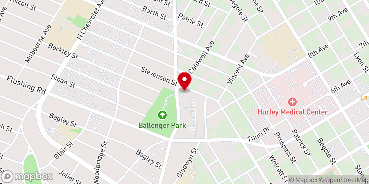 Map showing location of Prince of Peace Missionary Baptist Church