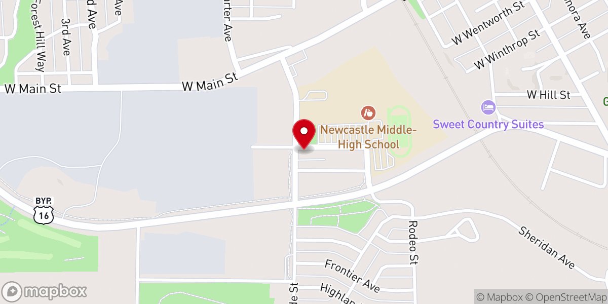 Map showing location of Cambria Community Baptist Church, SBC