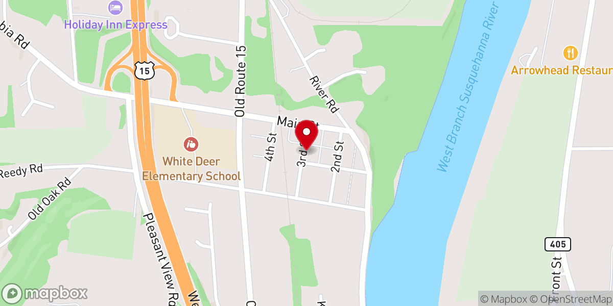 Map showing location of New Columbia Civic Building