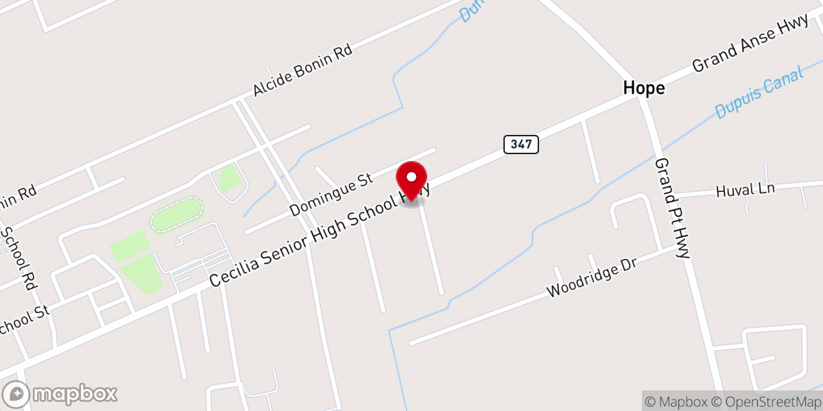 Map showing location of First Baptist Church, Cecilia