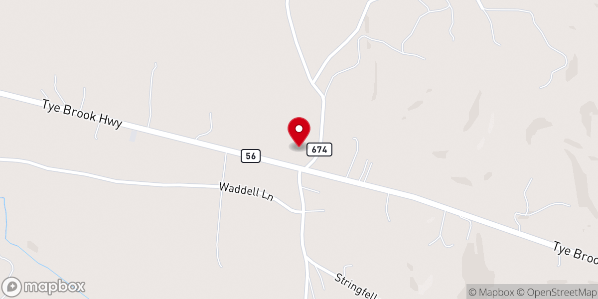 Map showing location of Rose Union Baptist Church