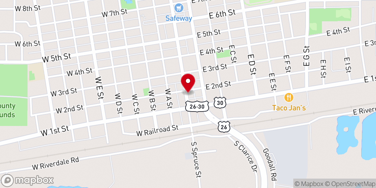 Map showing location of United Methodist Presbyterian
