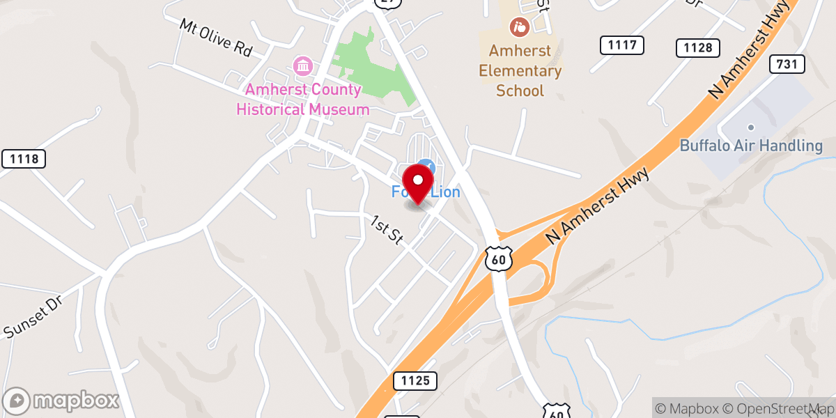 Map showing location of Second Stage | Amherst