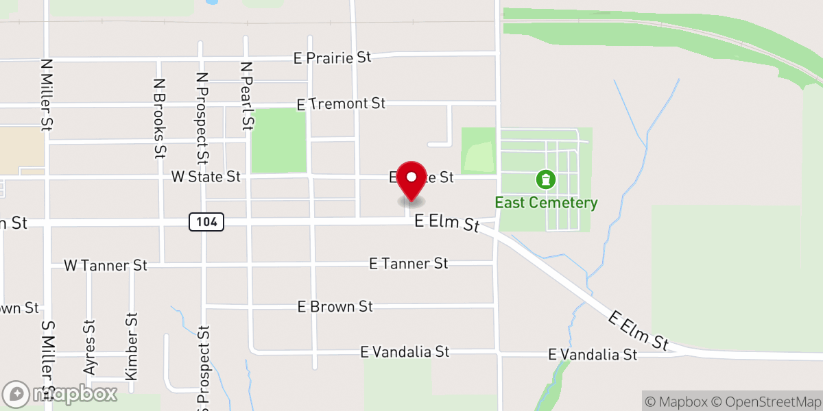 Map showing location of New Life Baptist Church