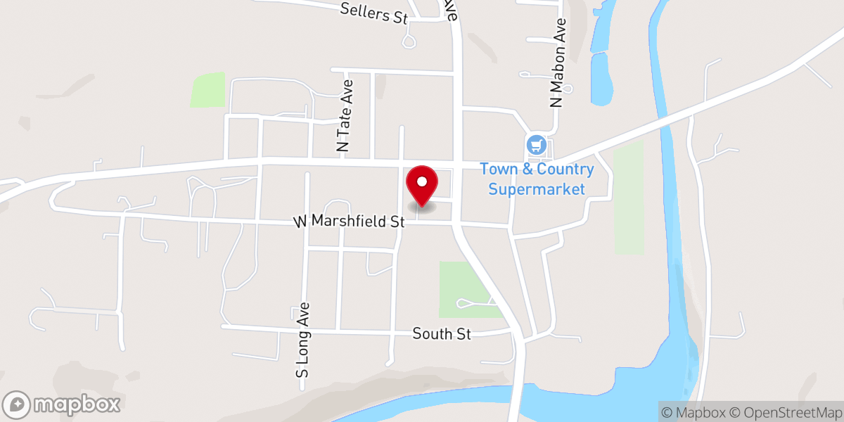 Map showing location of First Christian Church