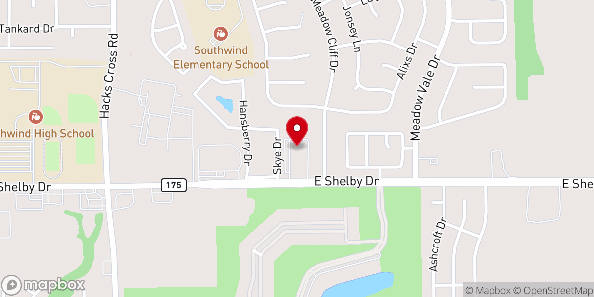 Map showing location of Mississippi Boulevard Christian Church