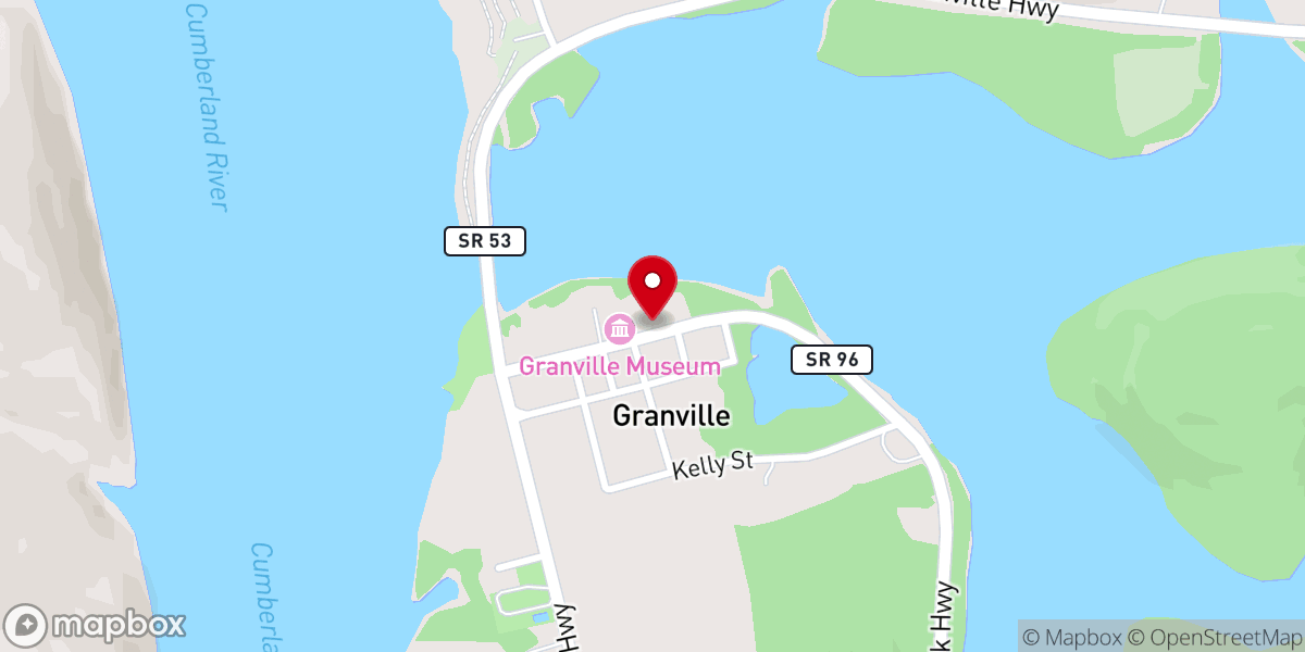 Map showing location of Granville United Methodist Church