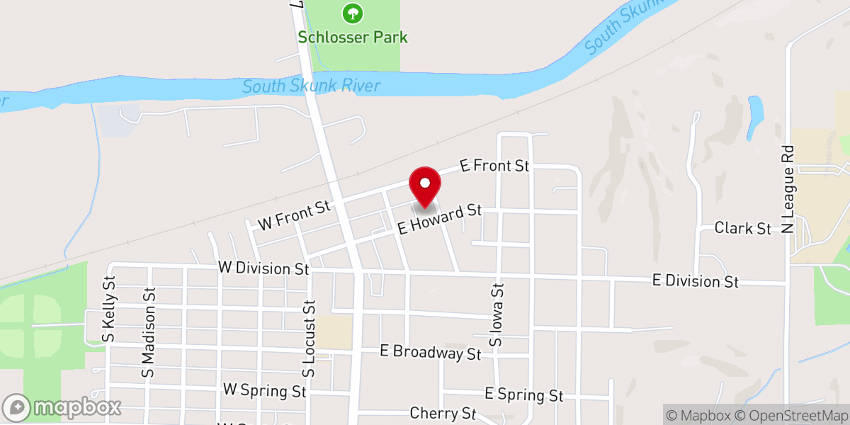 Map showing location of Hope Assembly of God