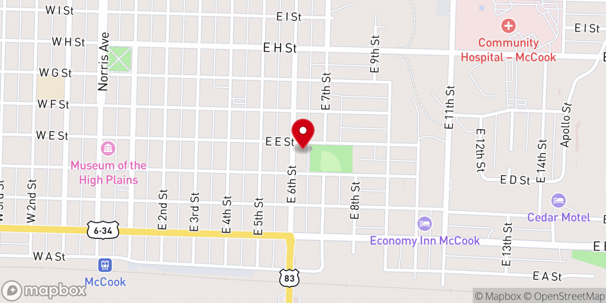 Map showing location of Peace Lutheran Church