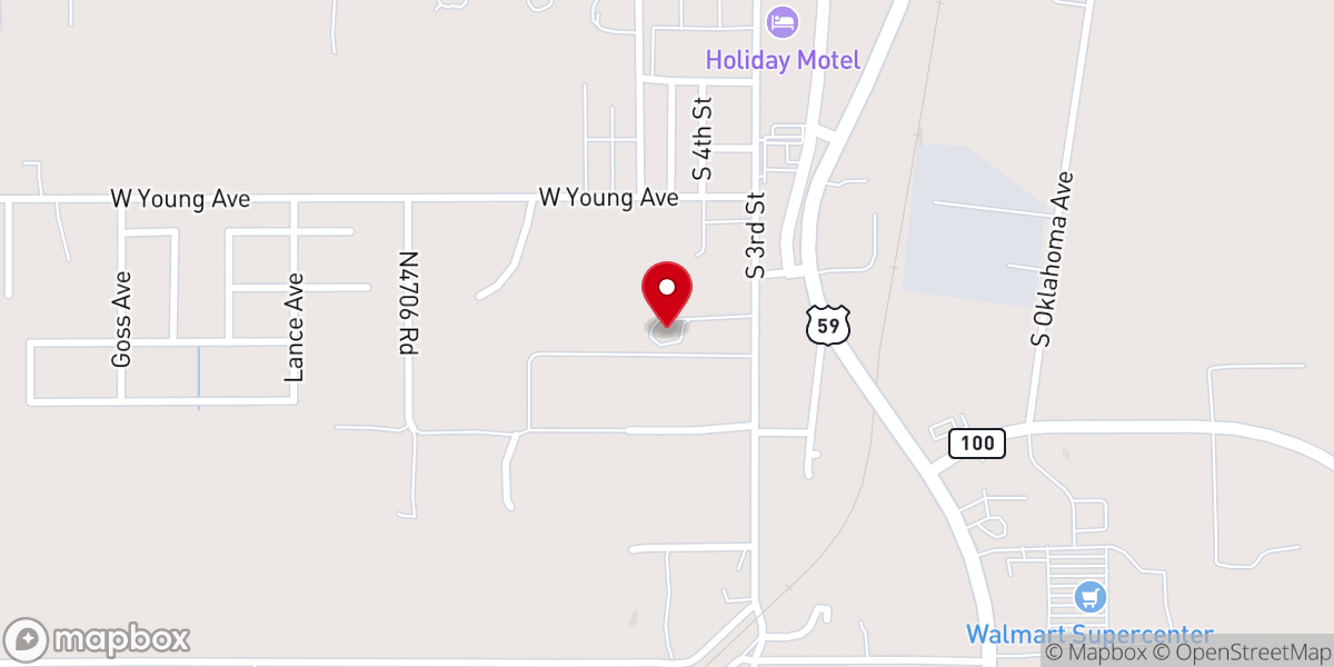 Map showing location of Central Baptist Church
