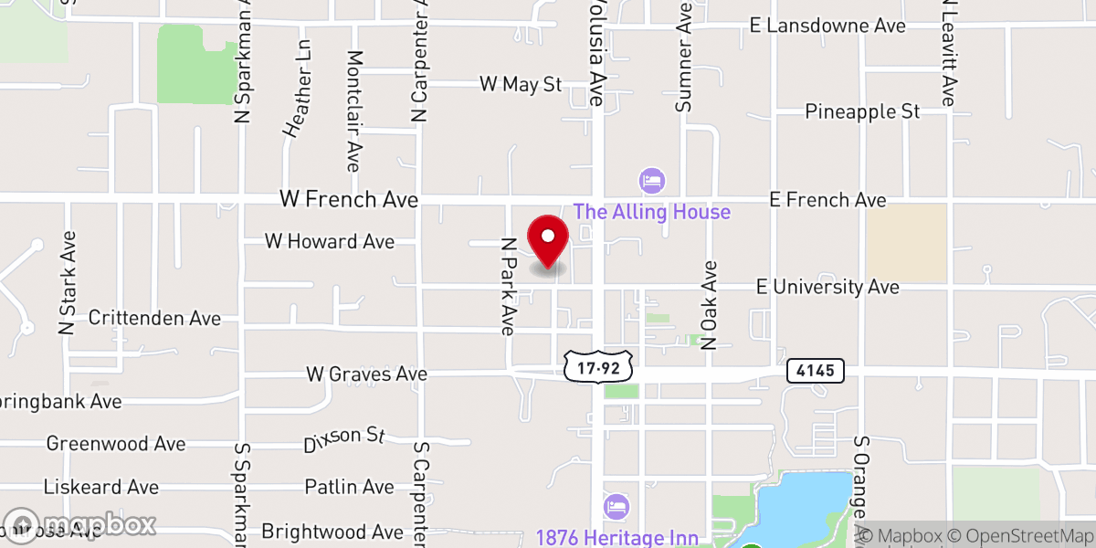 Map showing location of First Congregational Church