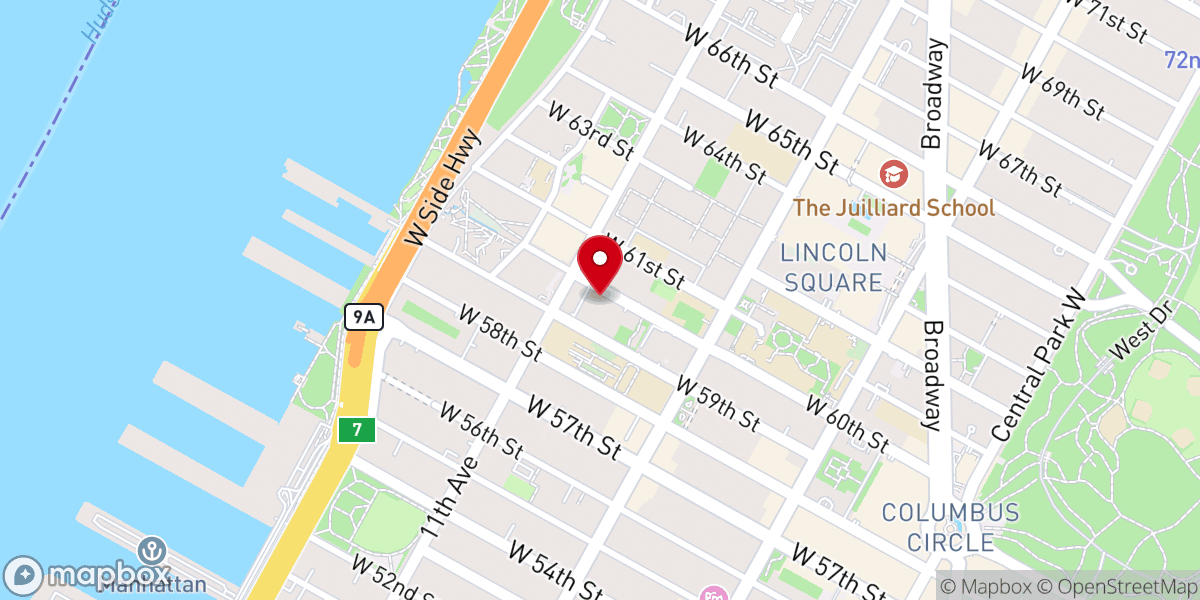 Map showing location of Every Nation Church NYC, AM Sunday Services