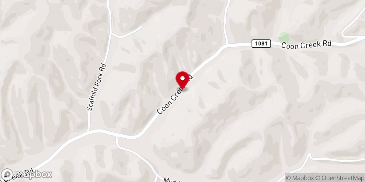 Map showing location of Coon Creek Primitive Baptist Church