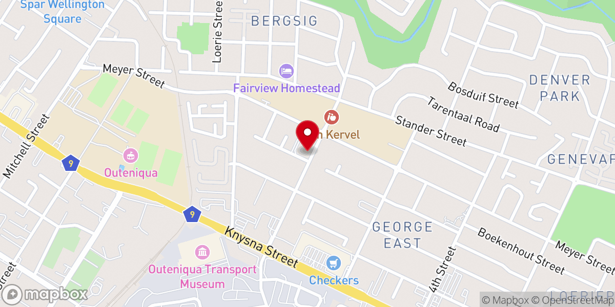 Map showing location of Gereformeerde Kerk @ George