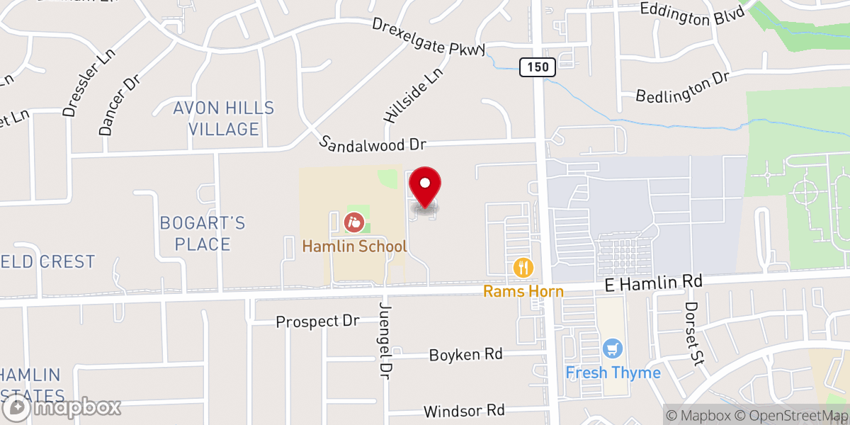 Map showing location of Faith Church