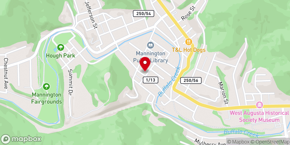 Map showing location of First Christian Church