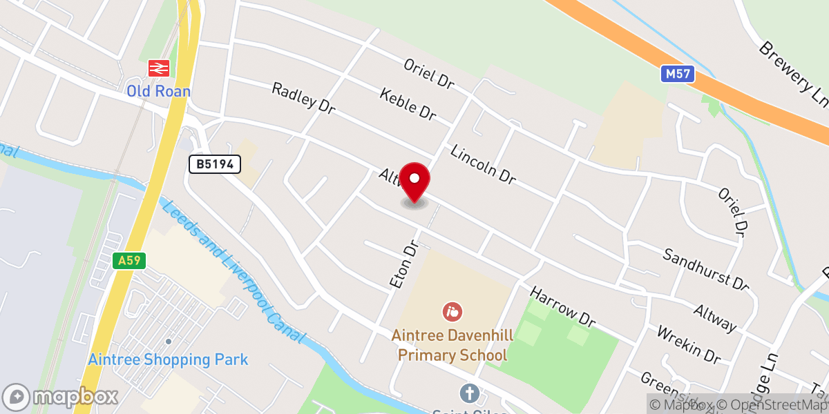 Map showing location of Old Roan Methodist Church