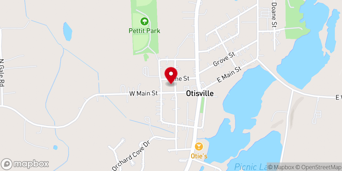 Map showing location of Otisville United Methodist Church