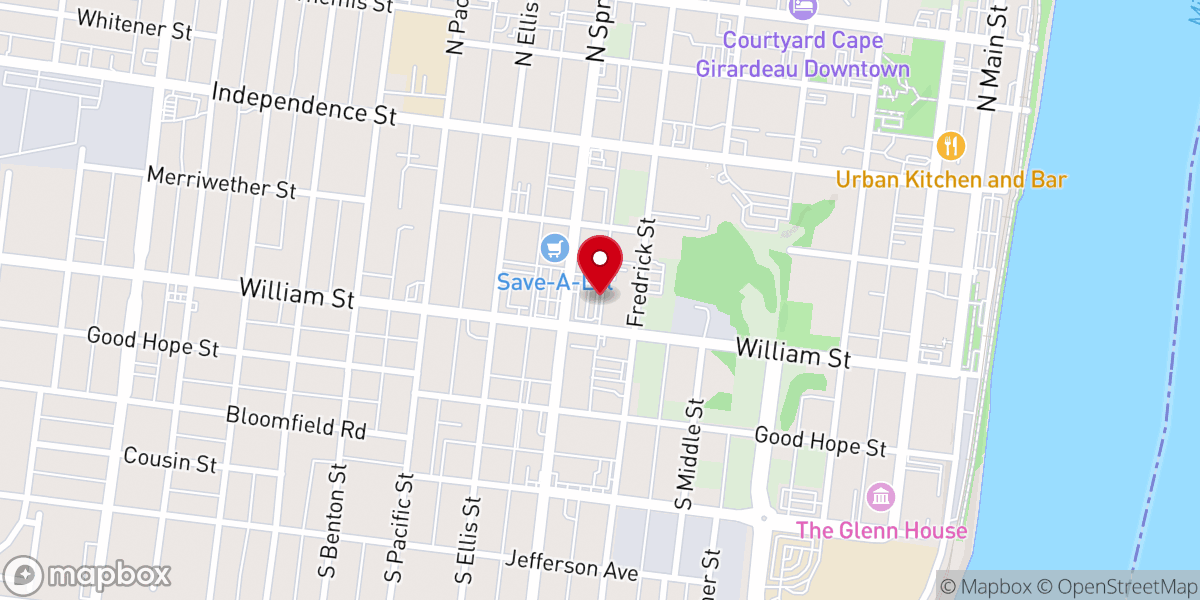 Map showing location of Catholic Social Ministries Food Pantry