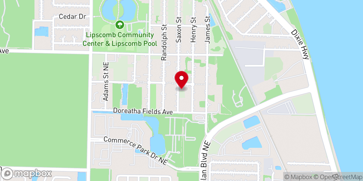 Map showing location of Apostolic Revival Center