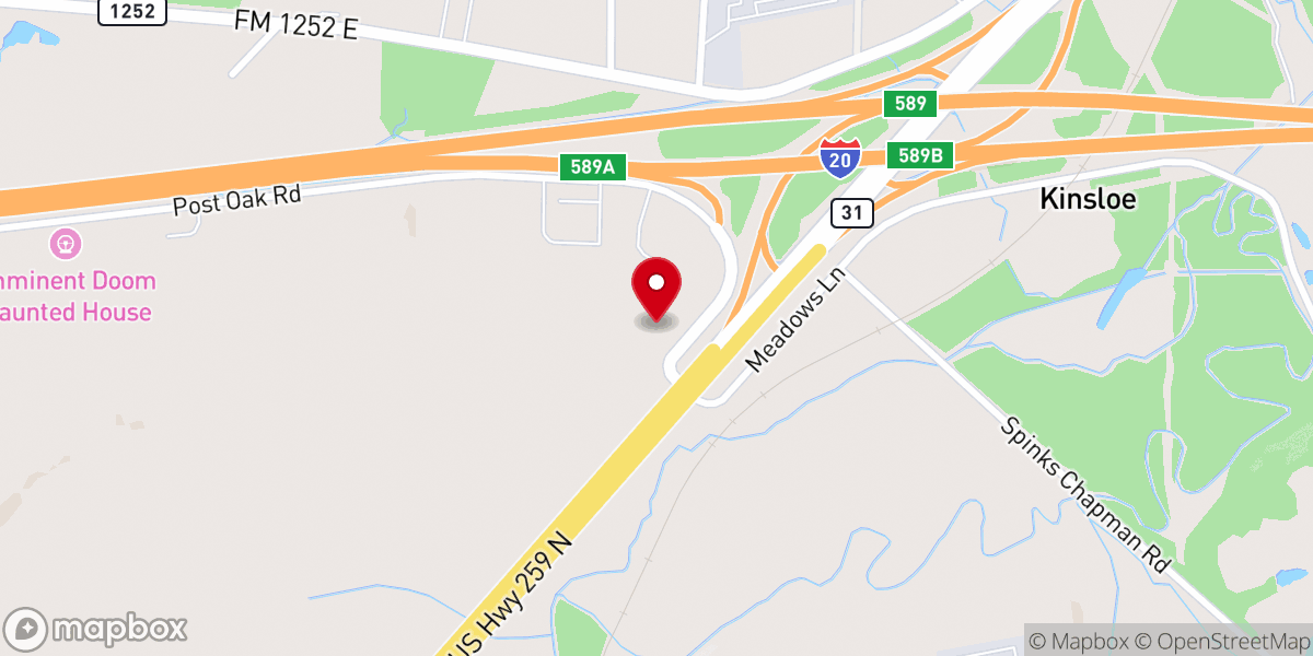 Map showing location of Post Oak Road Church of Christ