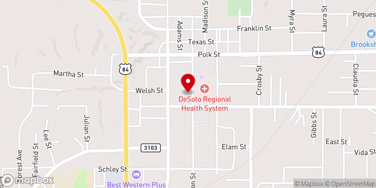 Map showing location of Desoto Regional Family Medicine Mansfield