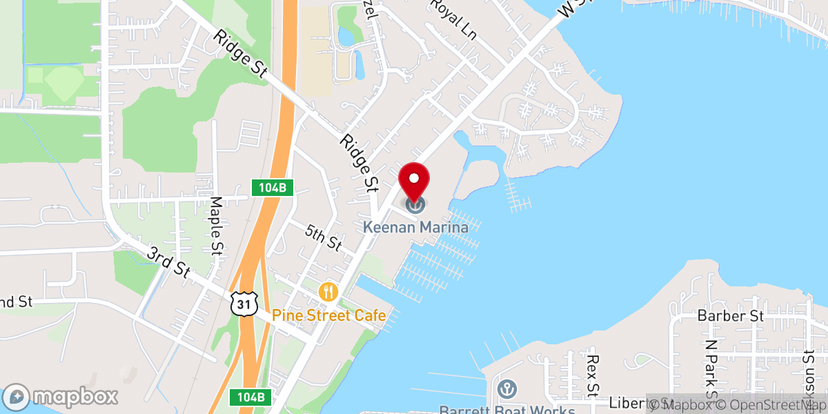 Map showing location of Keenan Marina
