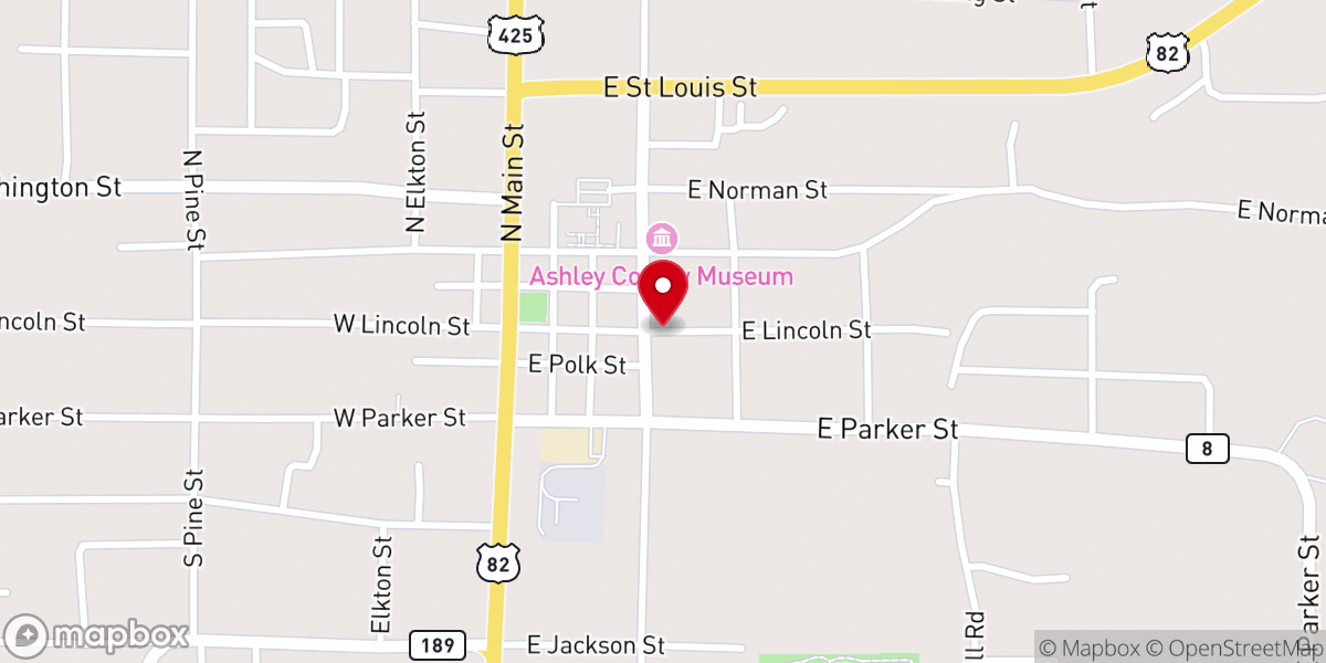 Map showing location of Hamburg Presbyterian Church