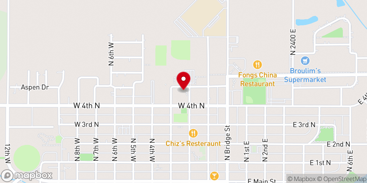 Map showing location of FamilySearch center