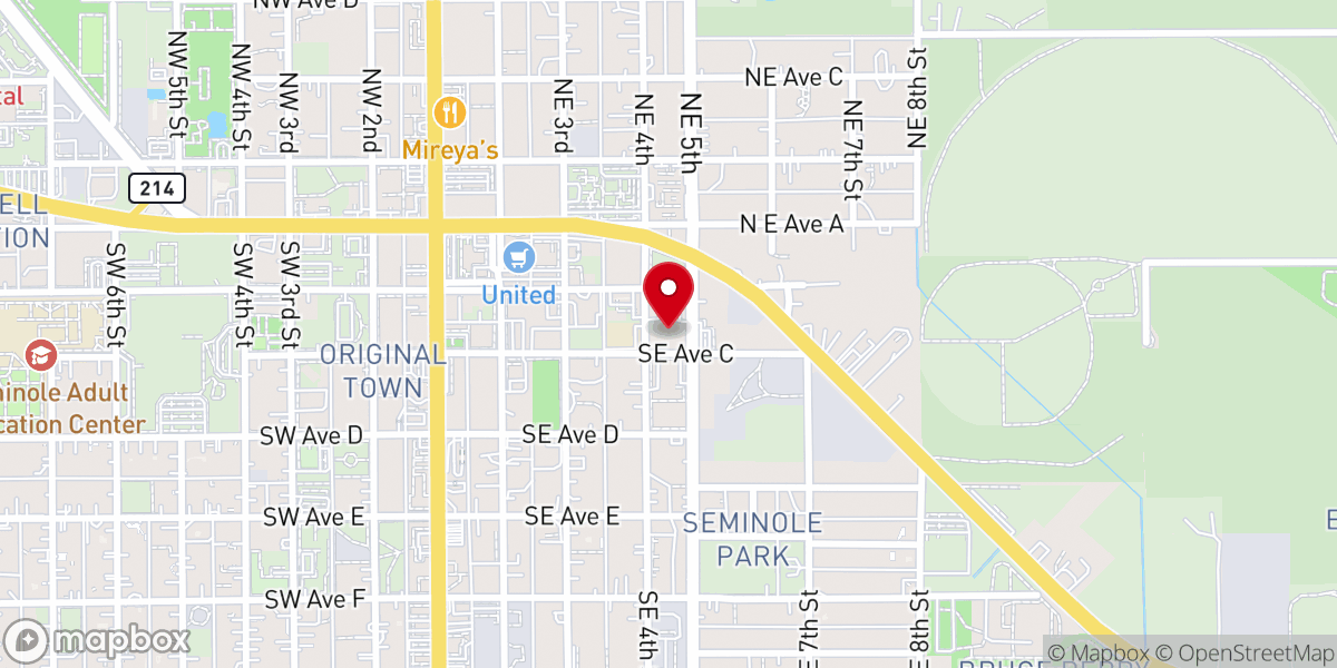 Map showing location of Gospel Mission Church