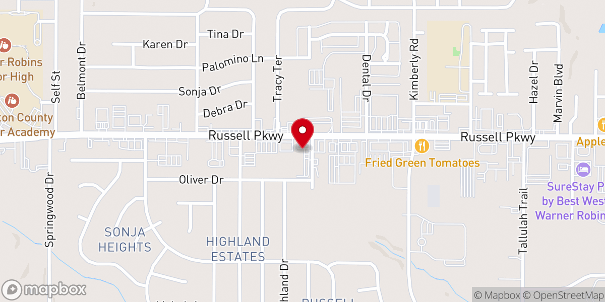 Map showing location of Smithville Baptist Church