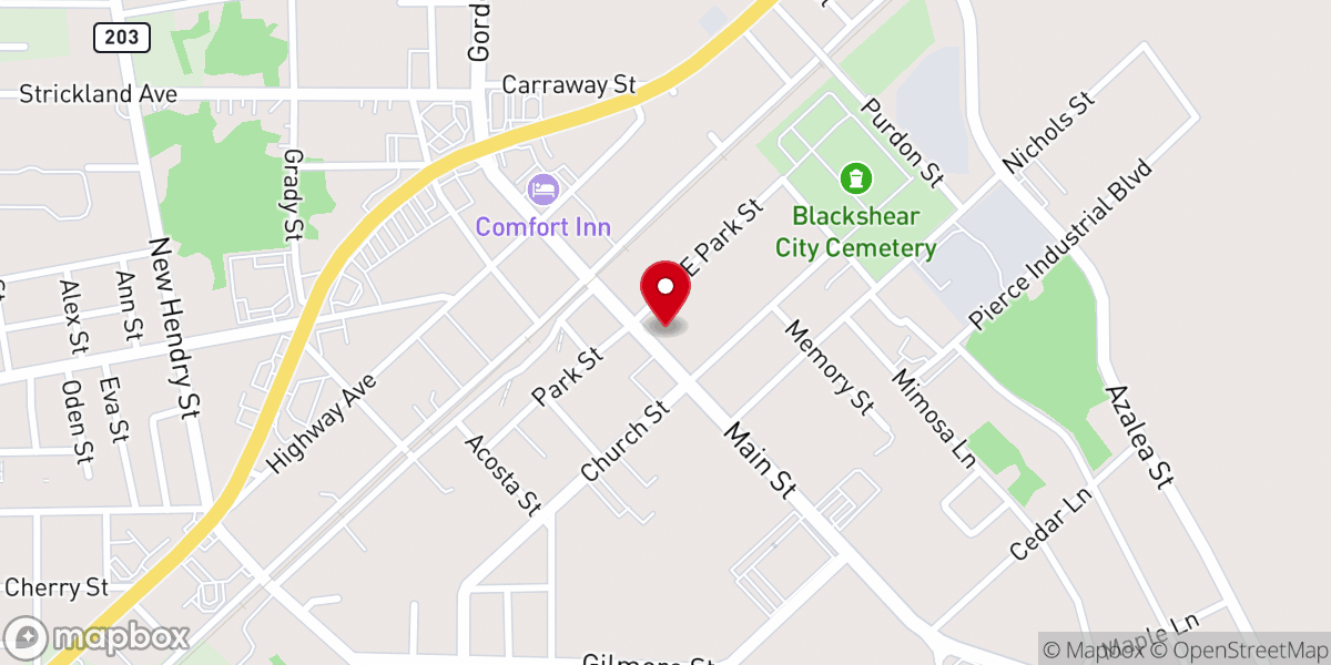 Map showing location of Bridge Church