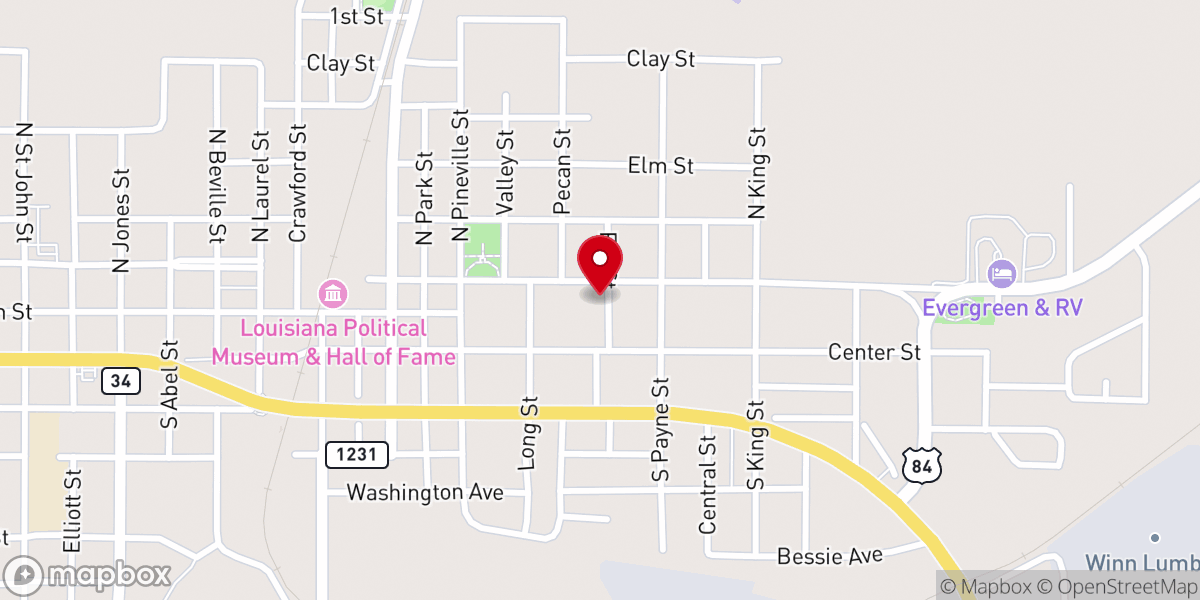 Map showing location of East Winnfield