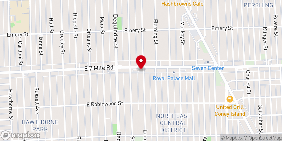 Map showing location of Derrick Memorial Missionary Baptist Church
