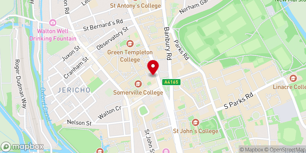 Map showing location of Oxford Oratory Church of St Aloysius Gonzaga