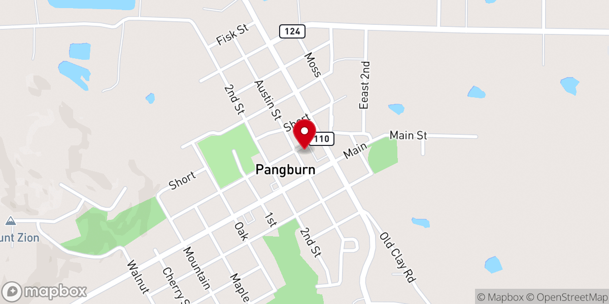 Map showing location of Pangburn United Methodist Church