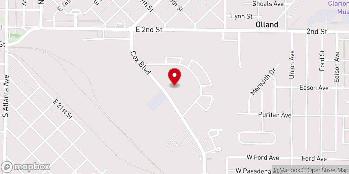 Map showing location of Cox Boulevard Church of Christ