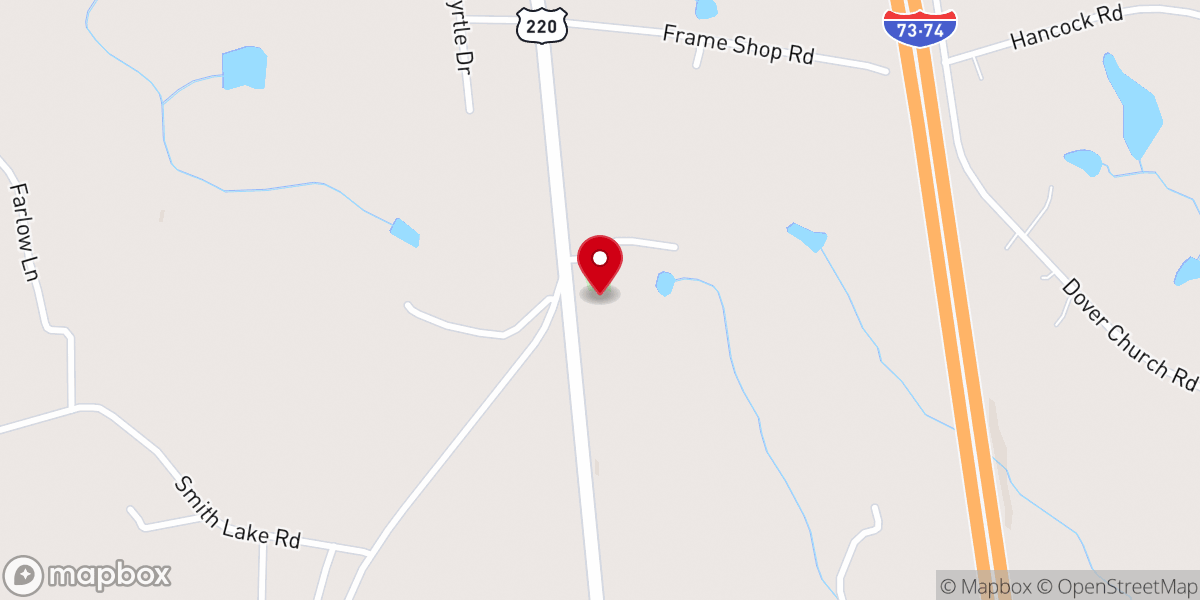 Map showing location of White Oak Springs Church