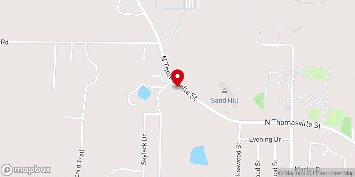 Map showing location of Pocahontas Missionary Baptist Church