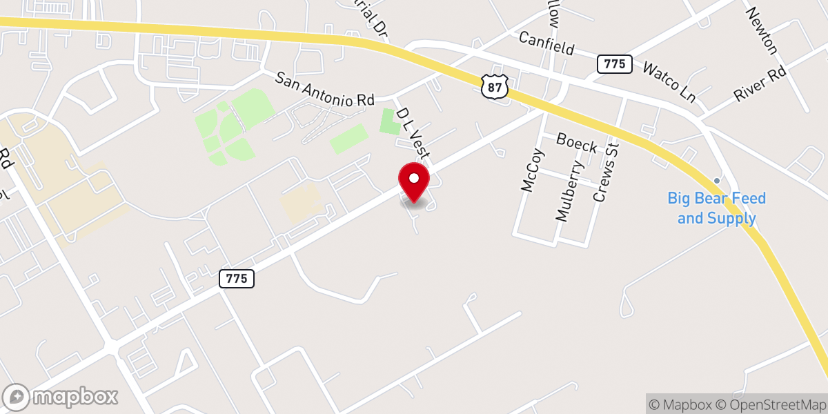 Map showing location of La Vernia United Methodist Church