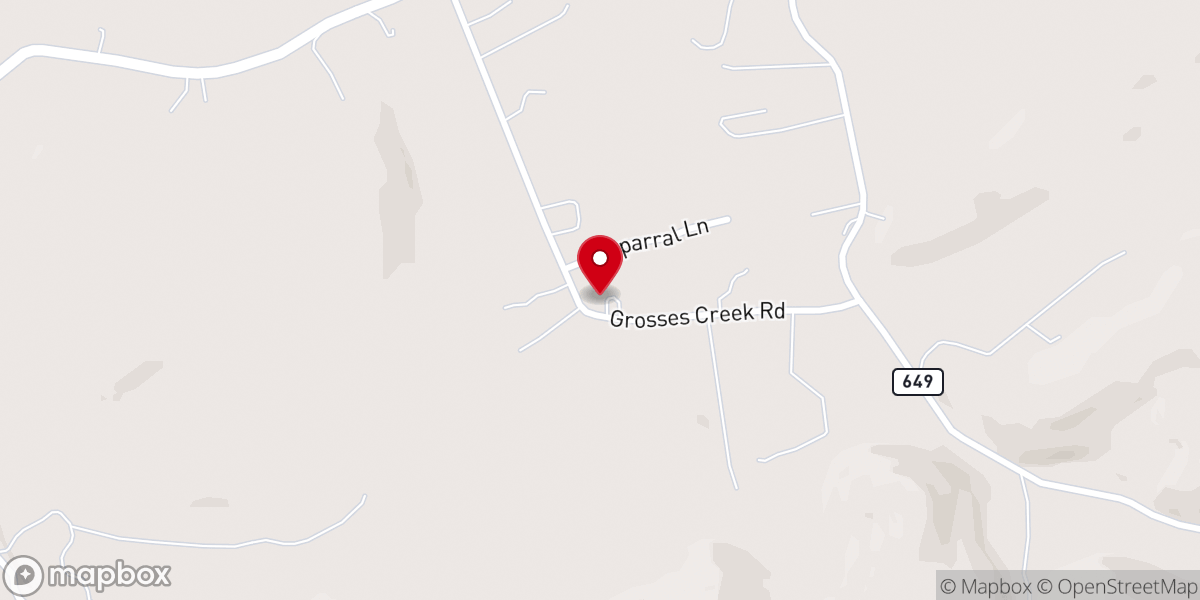 Map showing location of Grosses Creek Baptist Church