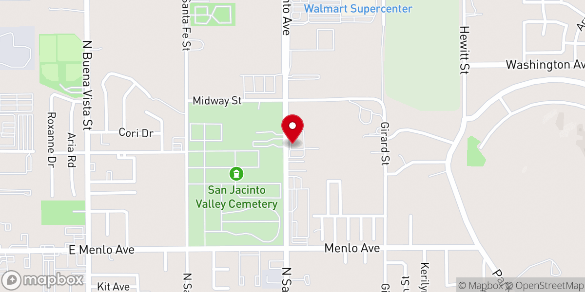 Map showing location of Mountain View Baptist Church