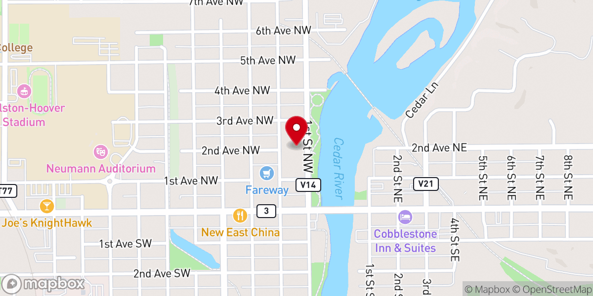 Map showing location of St. Paul's Lutheran Church & School