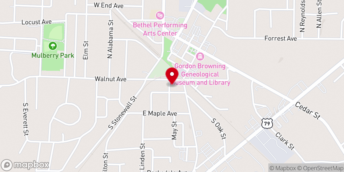 Map showing location of Greater Enon Missionary Baptist Church