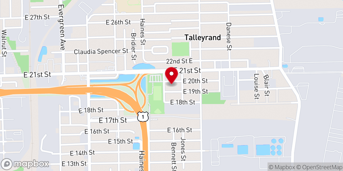 Map showing location of Morning Stary Freewill Baptist Church