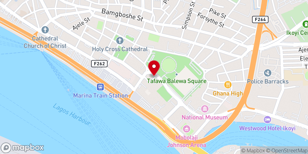 Map showing location of Our Saviour's Church, TBS